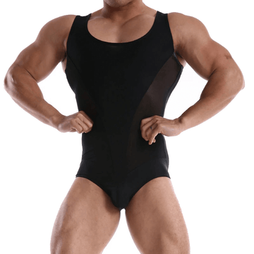 Men's Sexy Sport Bodysuit / Sleeveless Bulge Pouch Patchwork Underwear - EVE's SECRETS